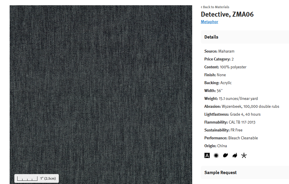 Metaphor: Detective(ZMA06)の生地見本